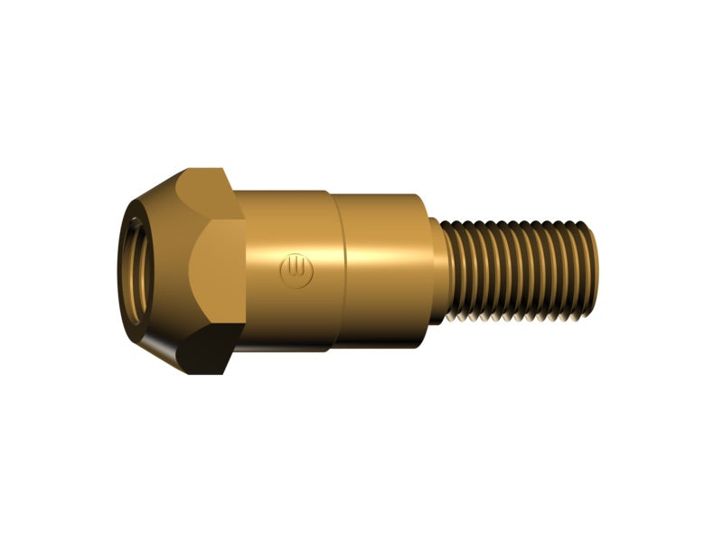Ein M6-Düsenstock mit einem Durchmesser von 26,0 mm. Die Metallkonstruktion hat ein geschraubtes Ende und eine sechseckige Form für den Werkzeuggriff.