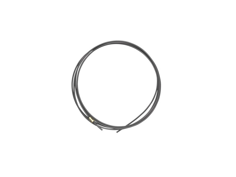 Schwarzes flexibles Kabel mit PTFE-Beschichtung, das einen Durchmesser von 2,0 mm und eine Drahtstärke von 1,0 bis 1,2 mm aufweist. Das Kabel ist in einer ovalen Form angeordnet und hat an einem Ende einen kleinen Ansatz.