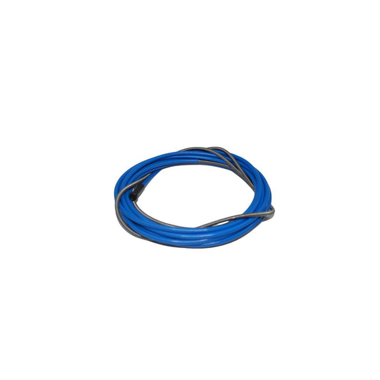 Ein blauer Kabelbaum, der zu einer spiralförmigen Rolle aufgewickelt ist. Der Draht hat einen Durchmesser von 0,6 bis 0,8 mm und ist isoliert.