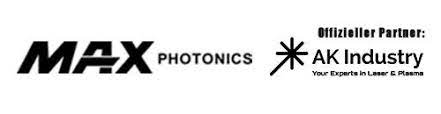 Logo von MaxPhotonics und AK Industry, Produzent von Laserschweißgeräten und Automatisierungssystemen