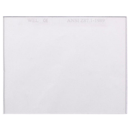 Ein durchsichtiges, rechteckiges Kunststoffblatt, das als Vorsatzscheibe dient. Die Oberfläche ist glatt und unbeschriftet, mit einem angedeuteten Rand.