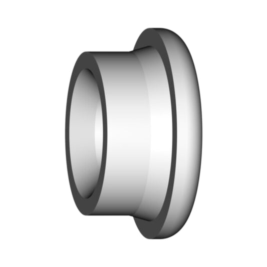 Ein Adapter mit einer zylindrischen Form und einer äußeren Lippe, die an einem Ende verbreitert ist. Der Adapter hat eine glatte, metallische Oberfläche und dient als Zubehör für WIG-Brenner.